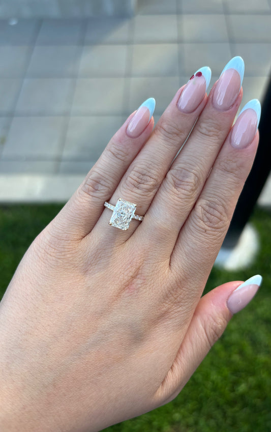 4.32 CTW Radiant Cut Lab Grown Diamond Engagement Ring