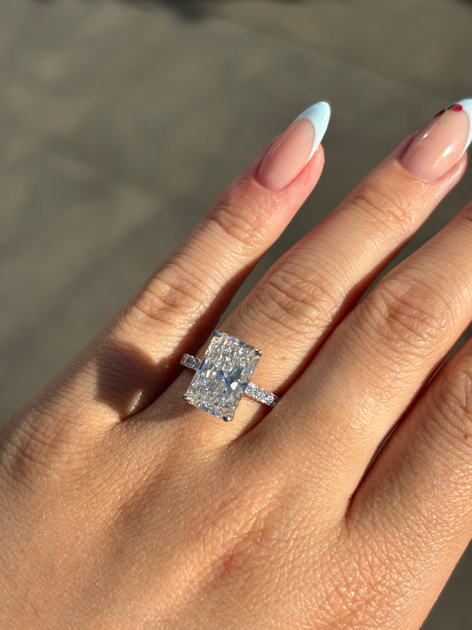 5.30 CTW Radiant Cut Lab Grown Diamond Engagement Ring