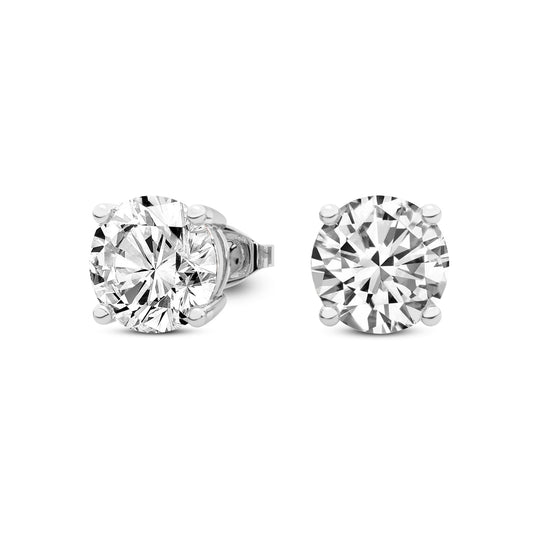 2CTW Round Lab Grown Diamond Studs 14K White Gold